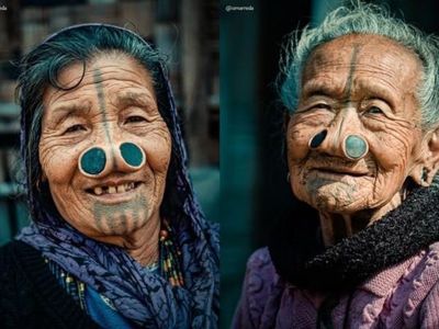 Kỳ lạ phụ nữ bộ tộc ở Ấn Độ đeo khuyên mũi...làm đẹp