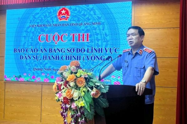 VKSND tỉnh Quảng Ninh thi báo cáo án bằng sơ đồ trong lĩnh vực Dân sự, Hành chính