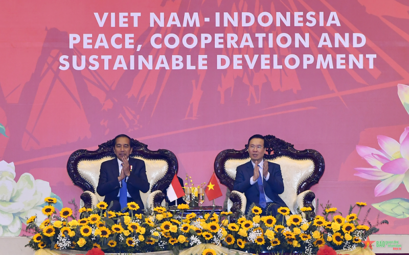 Chủ tịch nước Võ Văn Thưởng và Tổng thống Indonesia dự chương trình biểu diễn võ thuật