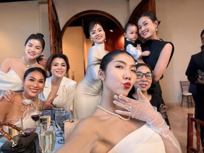 Dàn người đẹp Vbiz dự lễ cưới chuyên gia make-up Huỳnh Lợi, siêu mẫu Huỳnh Thanh Tuyền gửi lời chúc phúc