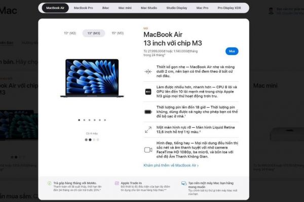 MacBook Air M3 ra mắt thị trường Việt Nam khi nào?